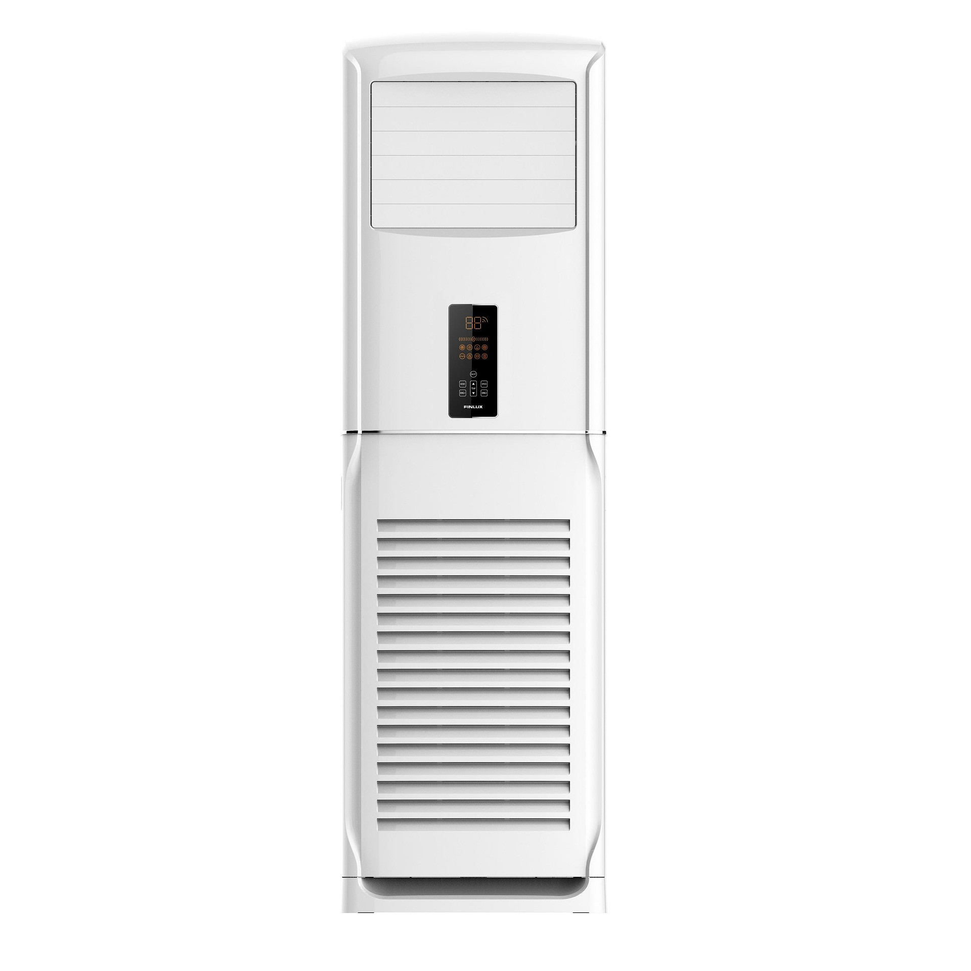 Колонен климатик Finlux 48KA3PH 48000 BTU, 120 м2, А+++, Трифазен, R32, 2100 м3/ч, Бял