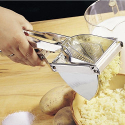 Presa manuala pentru cartofi Fackelmann 45460, Maner ergonomic, Argintiu