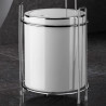 Metalife AK-755B Toilet Stand with Bin, for Trash, Toilet Paper, and Phone, Stainless Steel/Chrome