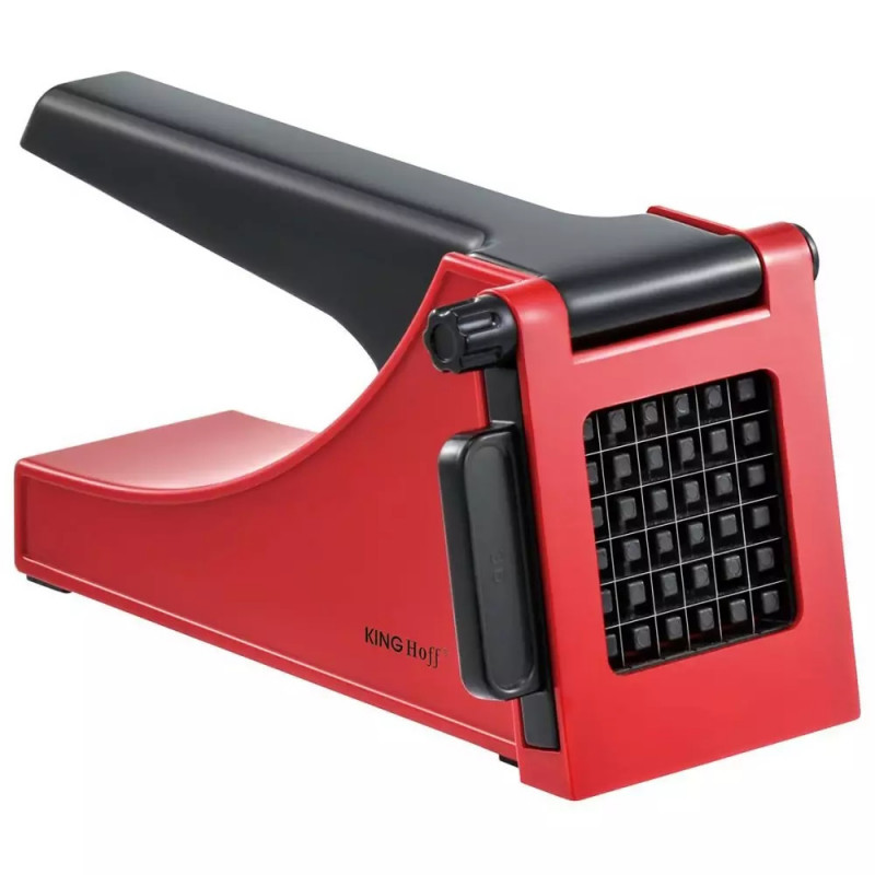 Kinghoff KH 1912 Potato Press, Interchangeable Blades, Non-Slip Feet, Stainless Steel, Red/Black