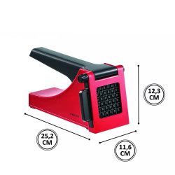 Kinghoff KH 1912 Potato Press, Interchangeable Blades, Non-Slip Feet, Stainless Steel, Red/Black