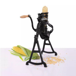 Curatator de porumb din fonta Kinghoff KH 1841, 60 kg/h, Deschidere reglabila, Negru