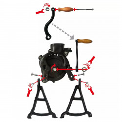 Kinghoff KH 1841 Μύλος καλαμποκιού από χυτοσίδηρο, 60 kg/h, Ρυθμιζόμενο άνοιγμα, Μαύρο