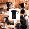 Cafetiera moka Kinghoff KH 1887, 9 cesti, 450 ml, Aluminiu, Inductie, Negru