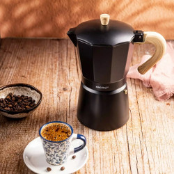 Kinghoff KH 1887 Cuban Coffee Maker, 9 cups, 450 ml, Aluminum, Induction, Black