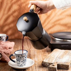 Kinghoff KH 1887 Cuban Coffee Maker, 9 cups, 450 ml, Aluminum, Induction, Black