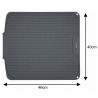 KH 1905 Silicone Dish Drying Mat, 46 x 40 cm, Non-slip surface, Drip edge, Roll-up design, Gray