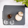 KH 1905 Silicone Dish Drying Mat, 46 x 40 cm, Non-slip surface, Drip edge, Roll-up design, Gray