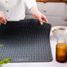 KH 1905 Silicone Dish Drying Mat, 46 x 40 cm, Non-slip surface, Drip edge, Roll-up design, Gray