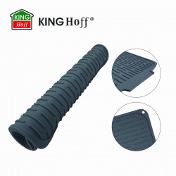 KH 1905 Silicone Dish Drying Mat, 46 x 40 cm, Non-slip surface, Drip edge, Roll-up design, Gray