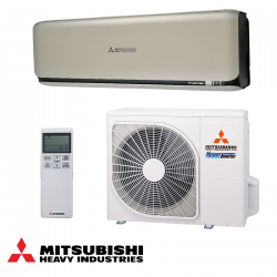 Aparat de aer conditionat inverter Mitsubishi Heavy Industries SRK25ZSX-WT + SRC25ZSX-W, 9000 BTU, 20 m², A+++ / A+++, R-32, Crem