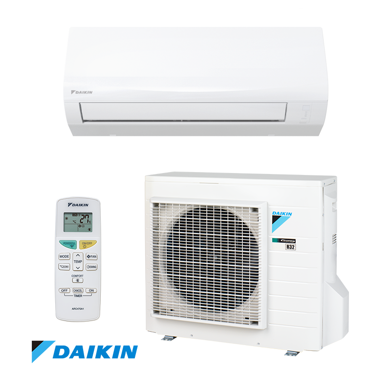 Инверторен климатик Daikin Sensira FTXF71D + RXF71D, 24000 BTU, 51 м2, A, R-32, Бял
