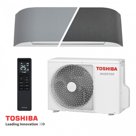 Toshiba Haori RAS-B10N4KVRG-E/RAS-10J2AVSG-E1 Inverter Air Conditioner, 10,000 BTU, 17 m², A+++/A+++, Wi-Fi, R-32, Gray