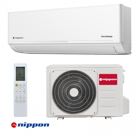 Aparat de aer conditionat inverter Nippon KFR 14DCB ECO ENERGY, 14000 BTU, 25 m², Wi-Fi, R-32, Alb
