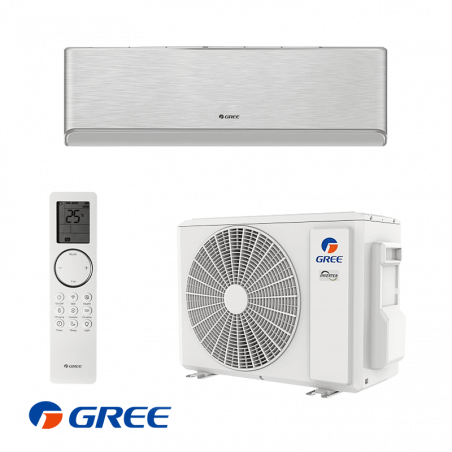 Aparat de aer conditionat inverter Gree Airy GWH12AVCXD-K6DNA1A, 12 000BTU, 24 m², A+++/A++, Wi-Fi, R-32, Argintiu
