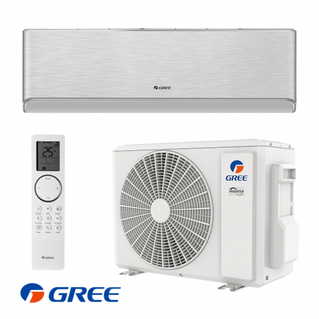 Инверторен климатик Gree Airy GWH24AVEXF-K6DNA1A, 24000 BTU, 48 м2, A+++, Wi-Fi, R-32, Сребрист