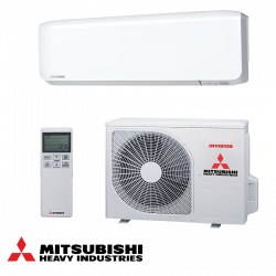 Инверторен климатик Mitsubishi Heavy Industries SRK20ZS-WF + SRC20ZS-W, 7000 BTU, 17 м2, А++, Wi-Fi, R-32, Антиалерген система, Бял
