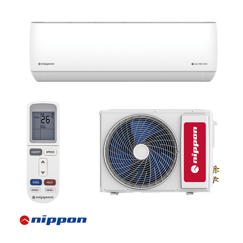 Инверторен климатик Nippon KFR 09DC SILVER ION 2, 9000 BTU, 18 м2,  А++, R-32, Филтър със сребърни йони, Бял