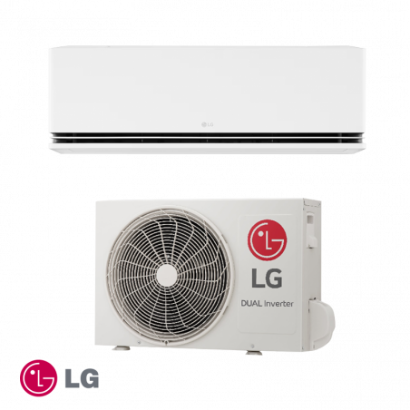 Инверторен климатик LG New Deluxe H09S1D.NS1 + H09S1D.U12, 9000 BTU, 21 м2, A+++, Wi-Fi, Йонизатор, R-32, Бял