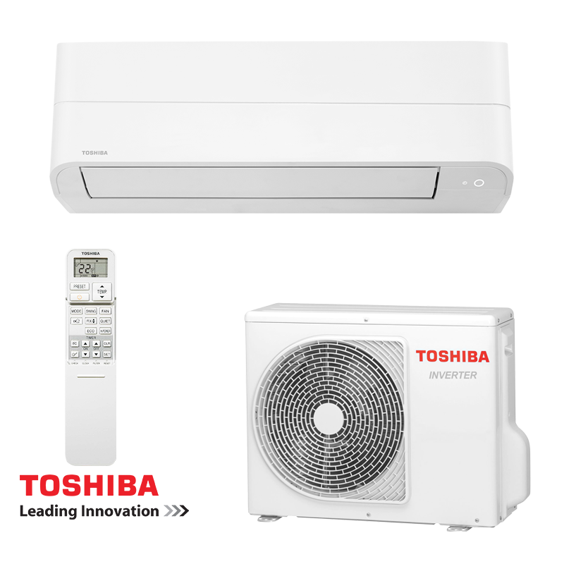 Инверторен климатик Toshiba Essento RAS-B13B2KV2G-E + RAS-13B2AVG-E2, 13000 BTU, 23 м2, А++, R-32, Бял