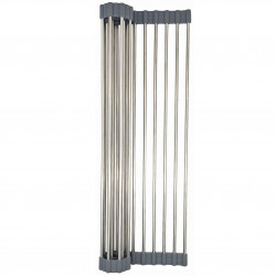 Uscator pentru vase pliabil Kinghoff KH 1903, 45x32 cm, Rezistent la coroziune, Margini din silicon, Antiderapant, Pliabil, Inox/gri