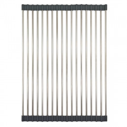 Στεγνωτήριο Kinghoff KH 1903, 45x32 cm, Ανθεκτικό στη διάβρωση, Ακμές σιλικόνης, Αντιολισθητικό, Πτυσσόμενο, Inox/γκρι