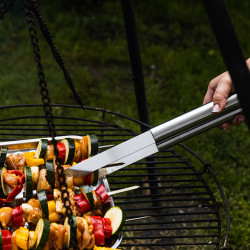 Kinghoff KH 1919 3-Piece Barbecue Set: Spatula, Fork, Tongs, Stainless Steel