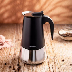Κουβανέζικη καφετιέρα Klausberg KB 7847, 12 φλιτζάνια, 600 ml, Ανοξείδωτο, Επαγωγική, Μαύρο/Inox