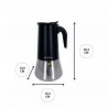 Κουβανέζικη καφετιέρα Klausberg KB 7847, 12 φλιτζάνια, 600 ml, Ανοξείδωτο, Επαγωγική, Μαύρο/Inox