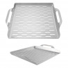 Kinghoff KH 1917 Grill Pan for Grilling/Barbecue, 37 x 31 cm, Stainless Steel, Perforated, High Sides, Stainless Steel