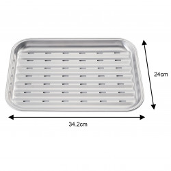 Kinghoff KH 1916 Grill Pan for Grilling/Barbecue, 34.2 x 24.5 cm, Stainless Steel, Perforated, Inox