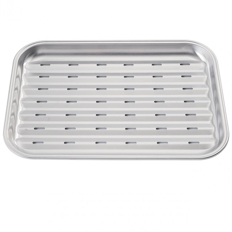Kinghoff KH 1916 Grill Pan for Grilling/Barbecue, 34.2 x 24.5 cm, Stainless Steel, Perforated, Inox
