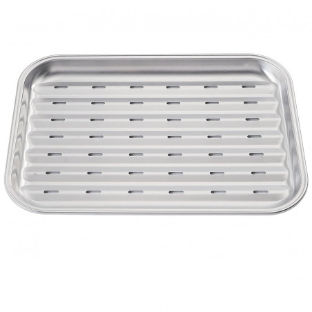 Kinghoff KH-1916 Grilltálca, 34,2x24,5 cm, rozsdamentes acél, perforált, Inox