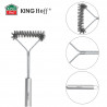 Kinghoff KH 1915 BBQ Cleaning Brush, 41.5 cm, Ergonomic Handle, Steel Bristles, Stainless Steel
