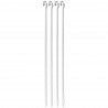 Set of 4 Kinghoff KH 1914 stainless steel skewers, 36 cm, sharp tip, curved handle, stainless steel