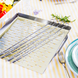 Set 4 frigarui din otel Kinghoff KH 1914, 36 cm, Varf ascutit, Maner curbat, Inox