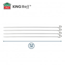 Set 4 frigarui din otel Kinghoff KH 1914, 36 cm, Varf ascutit, Maner curbat, Inox