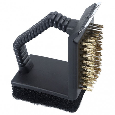 Perie de curatat gratar 3in1 Kinghoff KH 1913, 12x10x7 cm, Maner ergonomic, Universal, Negru