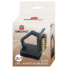 Kinghoff KH 1913 3-in-1 BBQ Cleaning Brush, 12 x 10 x 7 cm, Ergonomic Handle, Universal Compatibility, Black