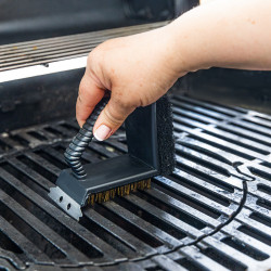 Kinghoff KH 1913 3-in-1 BBQ Cleaning Brush, 12 x 10 x 7 cm, Ergonomic Handle, Universal Compatibility, Black