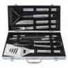 Set de 11 ustensile de grătar Klausberg KB 7901, Geantă de transport, Mânere ergonomice, Oțel inoxidabil, Inox