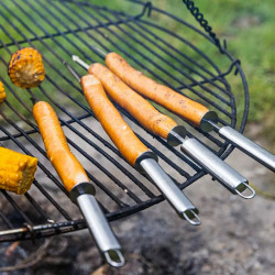 Set de 11 ustensile de grătar Klausberg KB 7901, Geantă de transport, Mânere ergonomice, Oțel inoxidabil, Inox