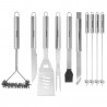 Set de 11 ustensile de grătar Klausberg KB 7901, Geantă de transport, Mânere ergonomice, Oțel inoxidabil, Inox