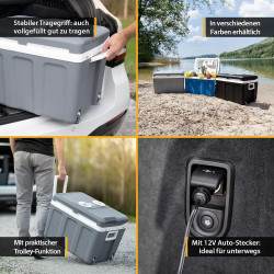 Lada frigorifica electrica First Austria FA-5170-2-USB, 58W, 40 L, Clasa F, 240/12V, USB, Organizare interna, Gri/Alb