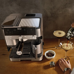 Кафеавтомат 3в1 Ninja Luxe Café Premier ES601, 1650W, 15 bar, 2л, Barista Assist, Безконтактно текстуриране, 4 режима, 3 темп. настройки, Инокс/черен