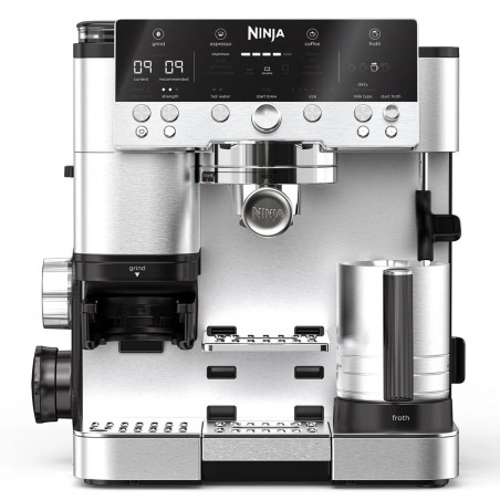 Ninja Luxe Café Premier ES601 3σε1, 1650W, 15 bar, 2 λίτρα, Barista Assist, texturirane χωρίς επαφή, 4 λειτουργίες, 3 ρυθμίσεις θερμοκρασίας, Inox/μαύρο.