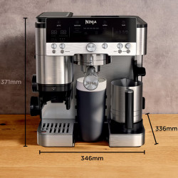 Кафеавтомат 3в1 Ninja Luxe Café Premier ES601, 1650W, 15 bar, 2л, Barista Assist, Безконтактно текстуриране, 4 режима, 3 темп. настройки, Инокс/черен