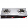 Oliver Voltz OV51454BD Dual-Burner Gas Stove, 6.9 kWh, 30 mbar, Cast Iron Burners, No Safety Features, Stainless Steel