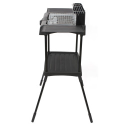 Електрическа скара на стойка Zilan ZLN 3789, 2400W, 43х28 см, Ветрозащита, Регулиране на решетката, Черен