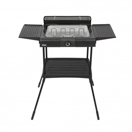 Gratar electric pe suport Zilan ZLN 3789, 2400W, 43x28 cm, Protectie vant, Reglarea gratarului, Negru